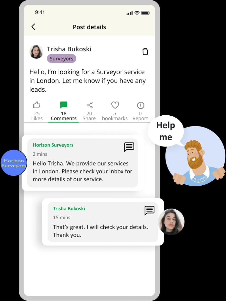 Community interaction and support feed