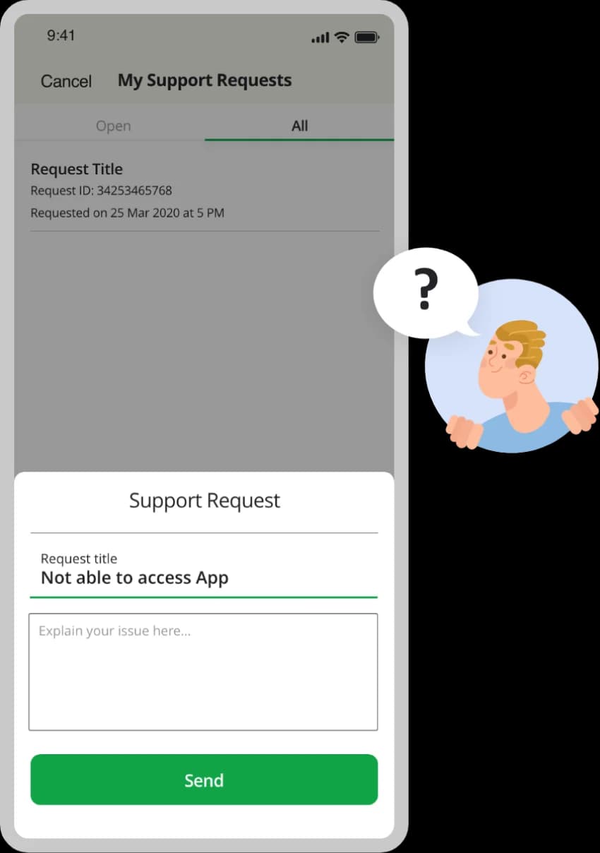 24/7 customer support interface