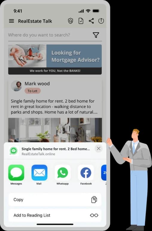 Share updates section