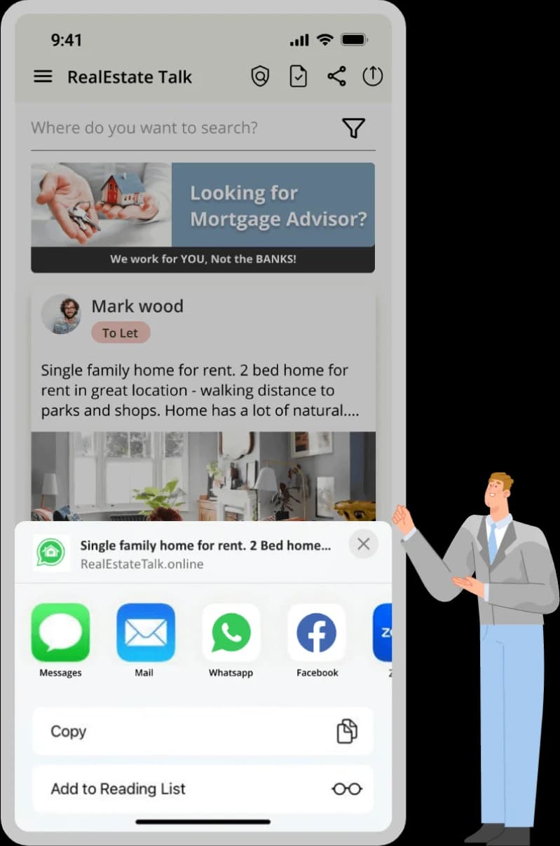 Share updates section