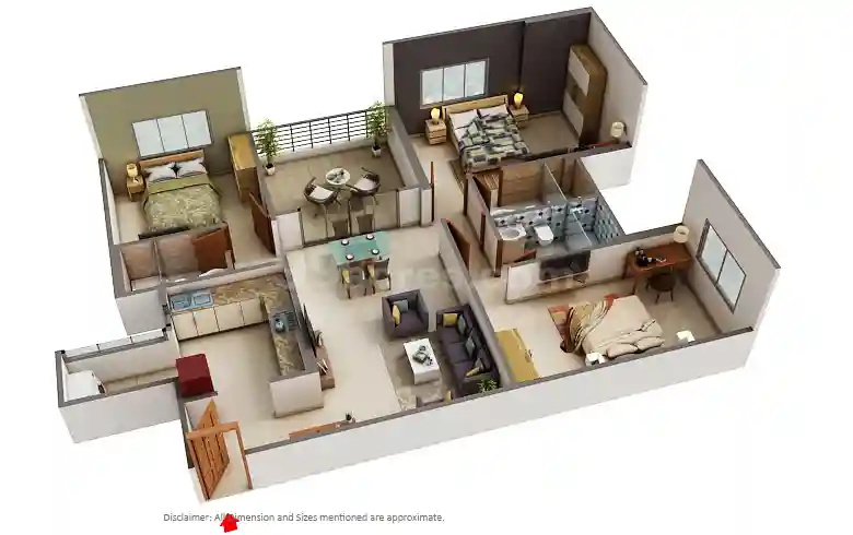 3 BHK Floor Plan