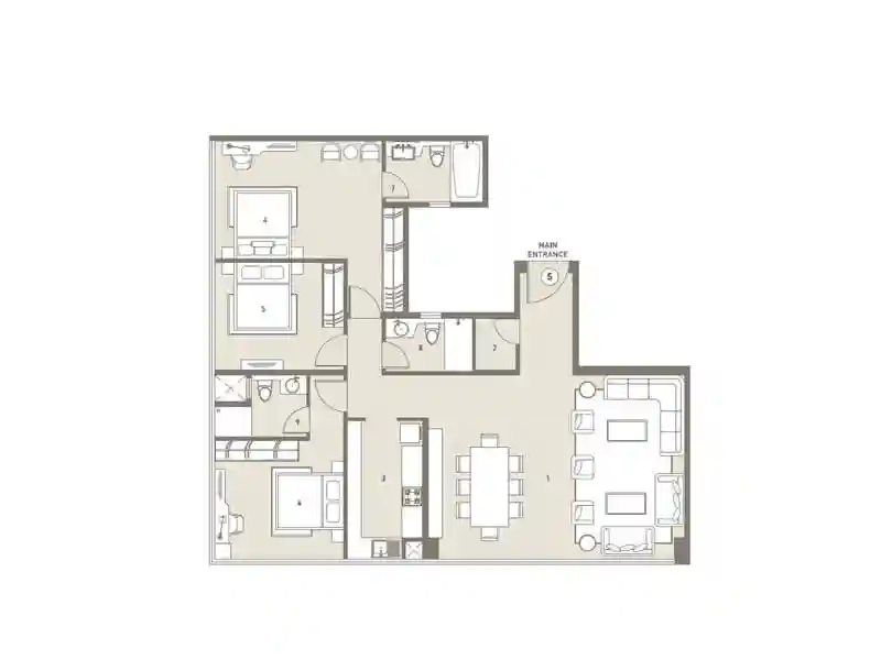 2 BHK Floor Plan